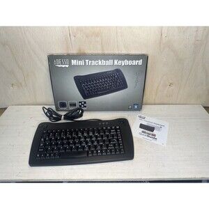 Adesso ACK-5010UB Mini USB English Keyboard with Trackball Black Open Box
